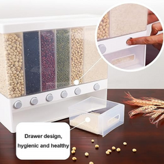 Transparent Container Storage Box, 6 In 1 Wall-Mounted Food Dispenser